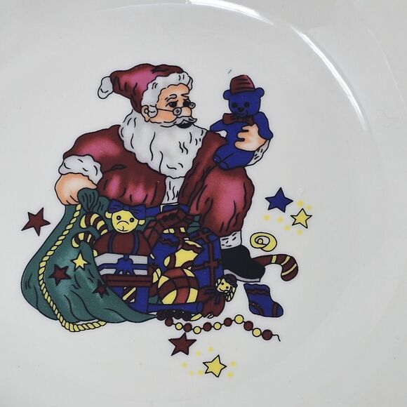 Santa Claus Serving Bow Christmas l 9.25" GEI Design Vegetable Side Holiday Vtg - Picture 2 of 6
